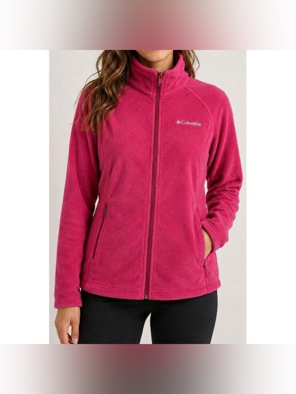 Columbia Women's Benton Springs Full Zip Fleece Jacket Pink XL
